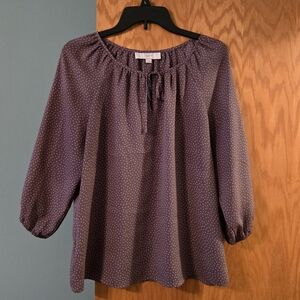 LOFT Lavender Blouse with Dotted Design